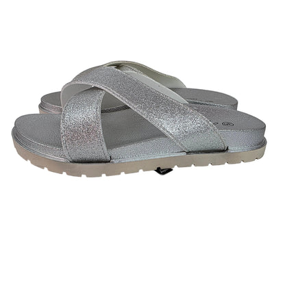 Sandalia Pala J'hayber Plata con Glitter y Suela Ergonómica de 3cm