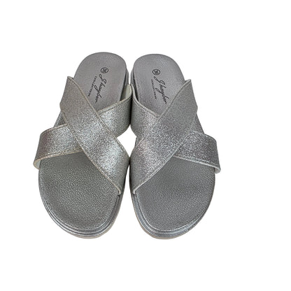 Sandalia Pala J'hayber Plata con Glitter y Suela Ergonómica de 3cm