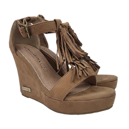 Sandalias de Cuña Pasarela Concept Cuero con Flecos - Estilo Boho y Plantilla de Piel