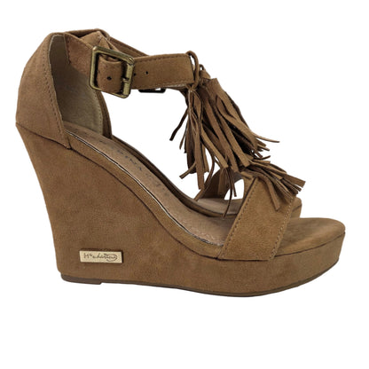Sandalias de Cuña Pasarela Concept Cuero con Flecos - Estilo Boho y Plantilla de Piel