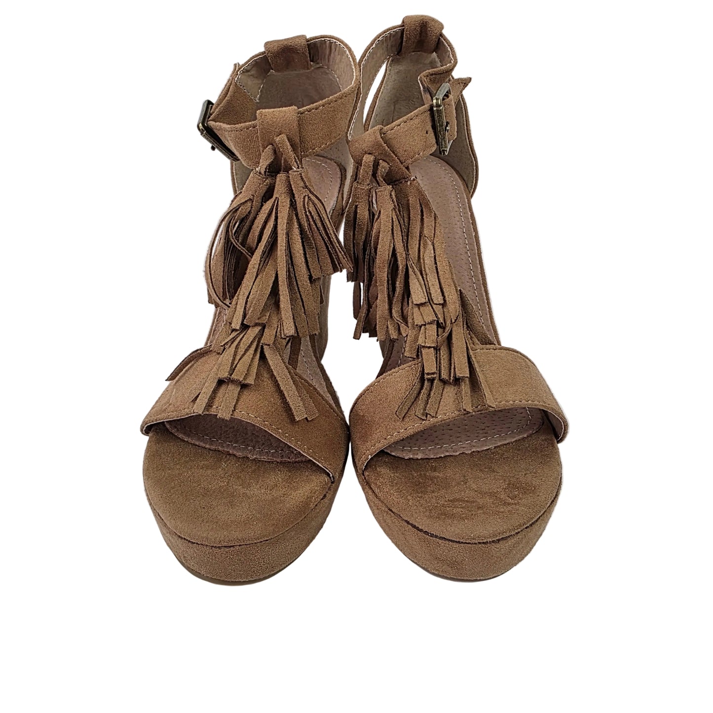 Sandalias de Cuña Pasarela Concept Cuero con Flecos - Estilo Boho y Plantilla de Piel
