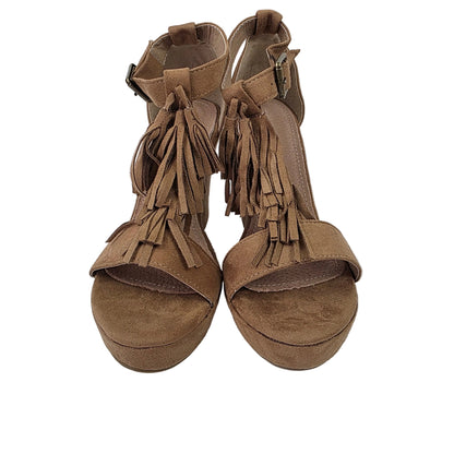 Sandalias de Cuña Pasarela Concept Cuero con Flecos - Estilo Boho y Plantilla de Piel
