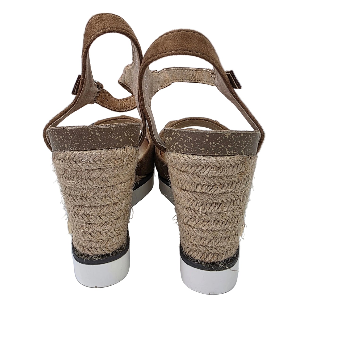 Sandalias de Cuña Pasarela Concept Cuero con Volantes y Plantilla de Piel
