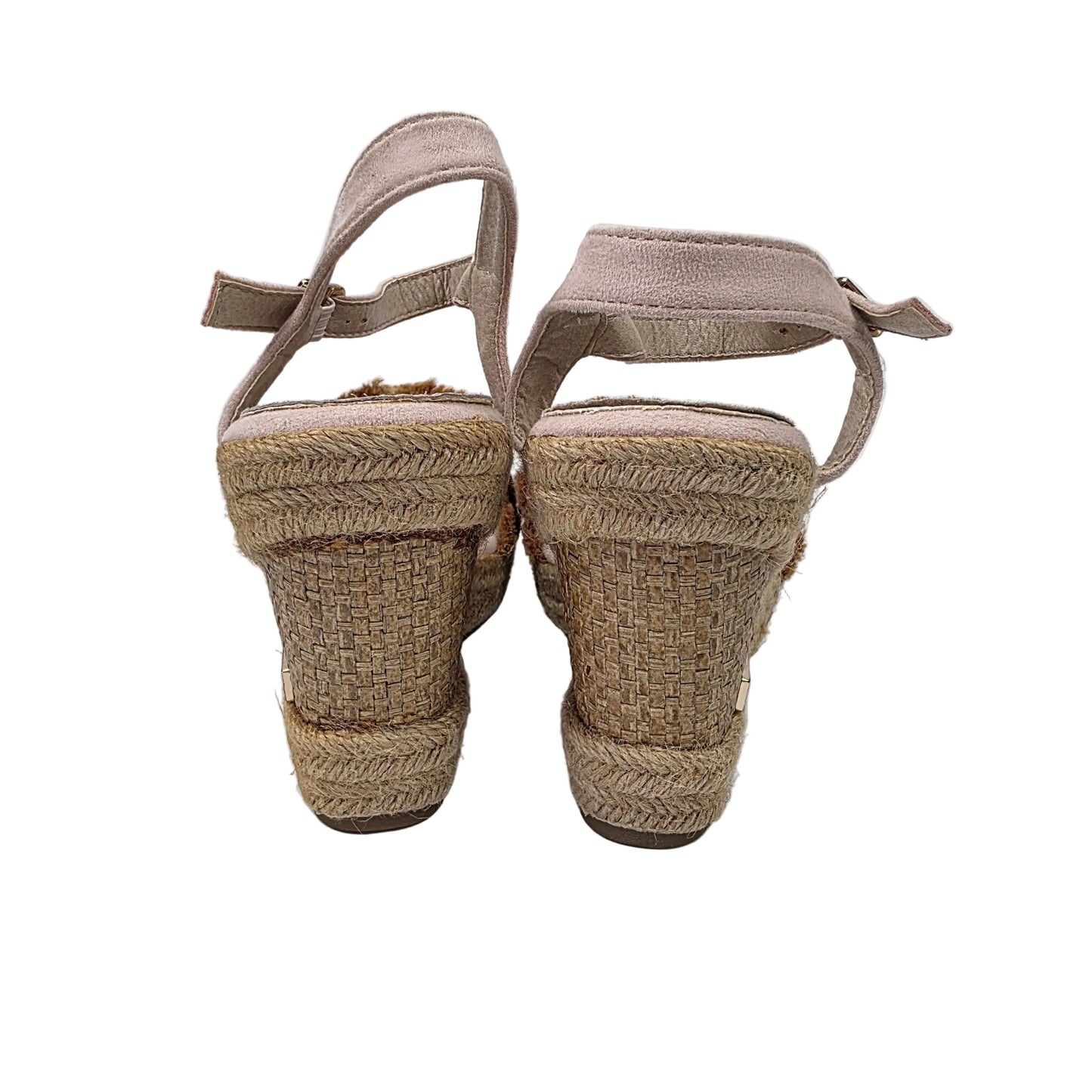 Sandalias de Cuña Pasarela Concept Rosa Palo con Detalle Étnico y Perlas