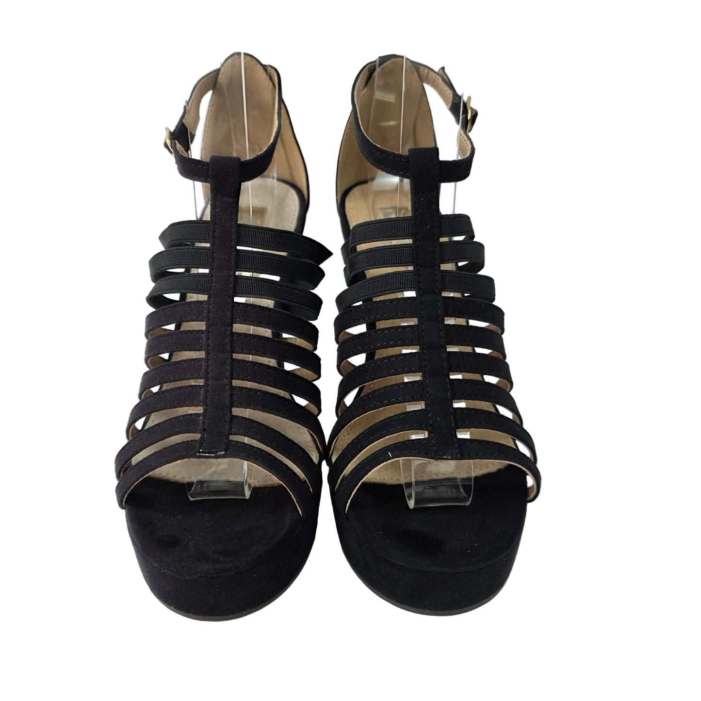 Sandalia de Fiesta Xti Antelina Negra con Tiras Elásticas y Tacón – Pasarela Concept