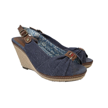 Sandalia de Cuña Refresh Vaquera con Detalle de Nudo y Yute – Pasarela Concept
