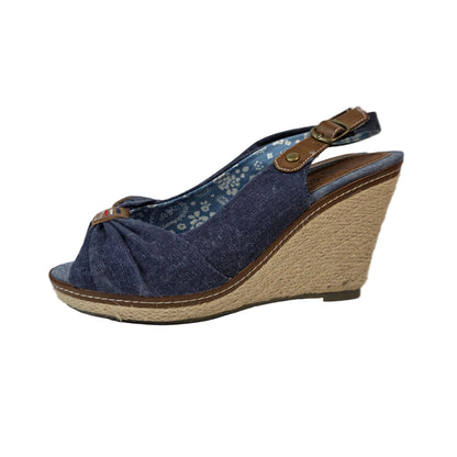 Sandalia de Cuña Refresh Vaquera con Detalle de Nudo y Yute – Pasarela Concept