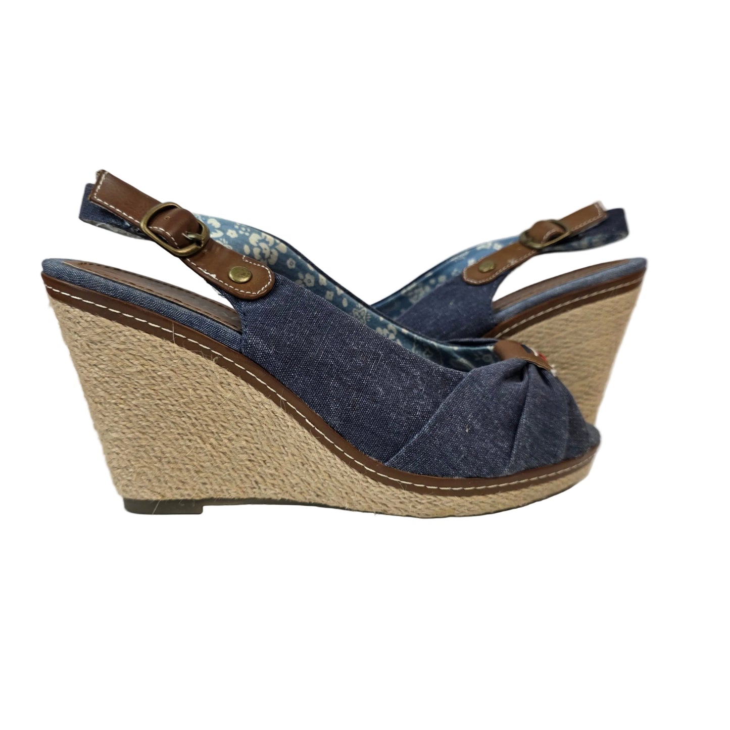Sandalia de Cuña Refresh Vaquera con Detalle de Nudo y Yute – Pasarela Concept