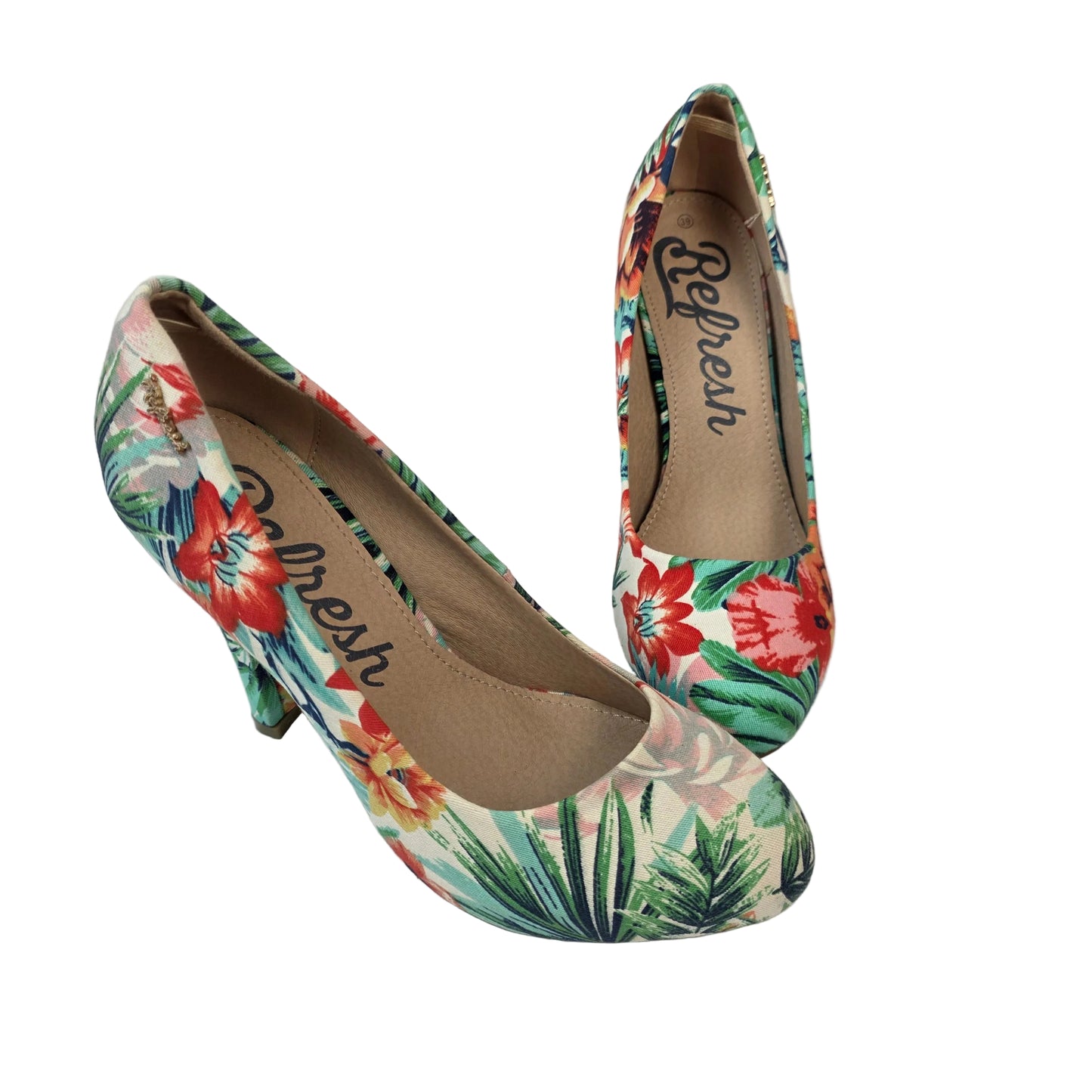 Zapato de Salón Refresh Estampado Tropical con Flores y Hojas – Pasarela Concept
