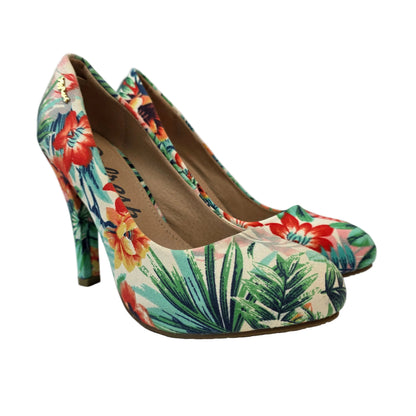 Zapato de Salón Refresh Estampado Tropical con Flores y Hojas – Pasarela Concept