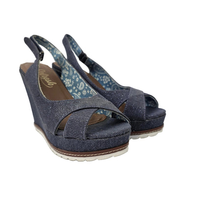 Sandalia de Cuña Refresh Vaquera Denim con Forro Floral – Pasarela Concept