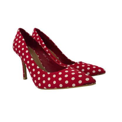 Zapatos de Salón Stiletto Rojos con Estampado de Lunares – Pasarela Concept