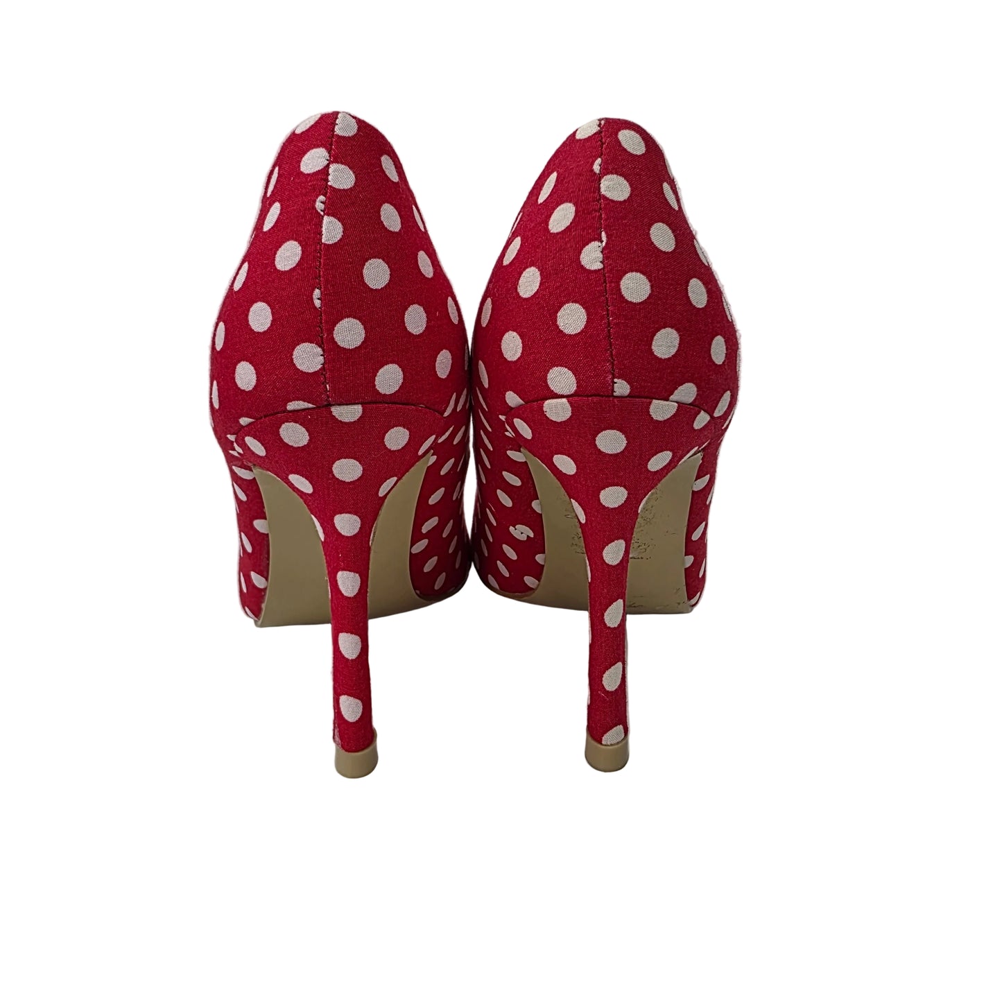 Zapatos de Salón Stiletto Rojos con Estampado de Lunares – Pasarela Concept
