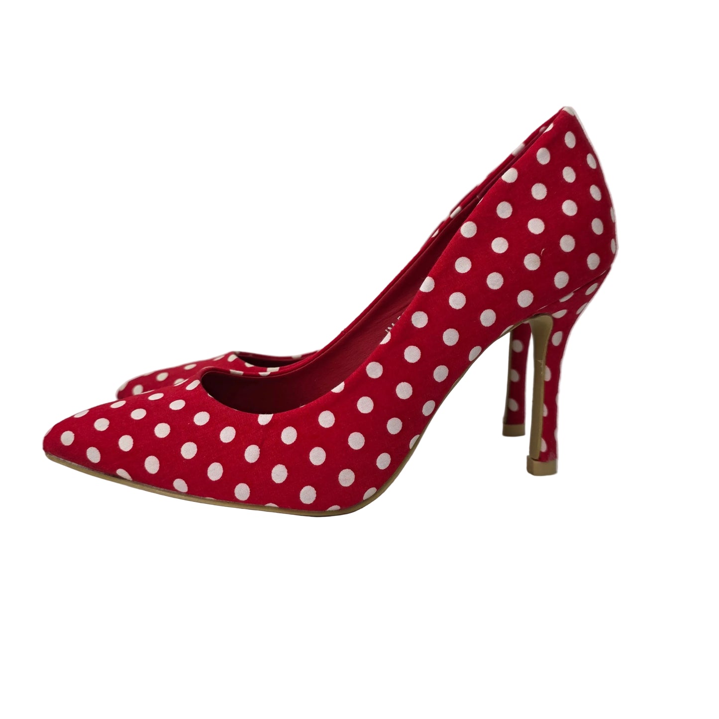 Zapatos de Salón Stiletto Rojos con Estampado de Lunares – Pasarela Concept