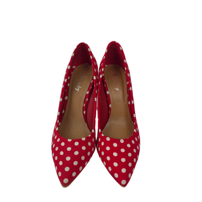 Zapatos de Salón Stiletto Rojos con Estampado de Lunares – Pasarela Concept
