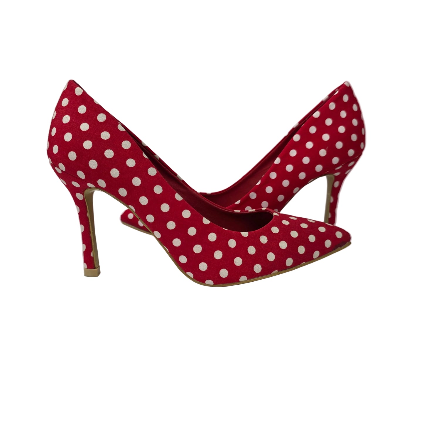 Zapatos de Salón Stiletto Rojos con Estampado de Lunares – Pasarela Concept