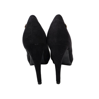 Zapatos de Salón Xti de Antelina Negra con Detalle Oro y Plataforma – Pasarela Concept