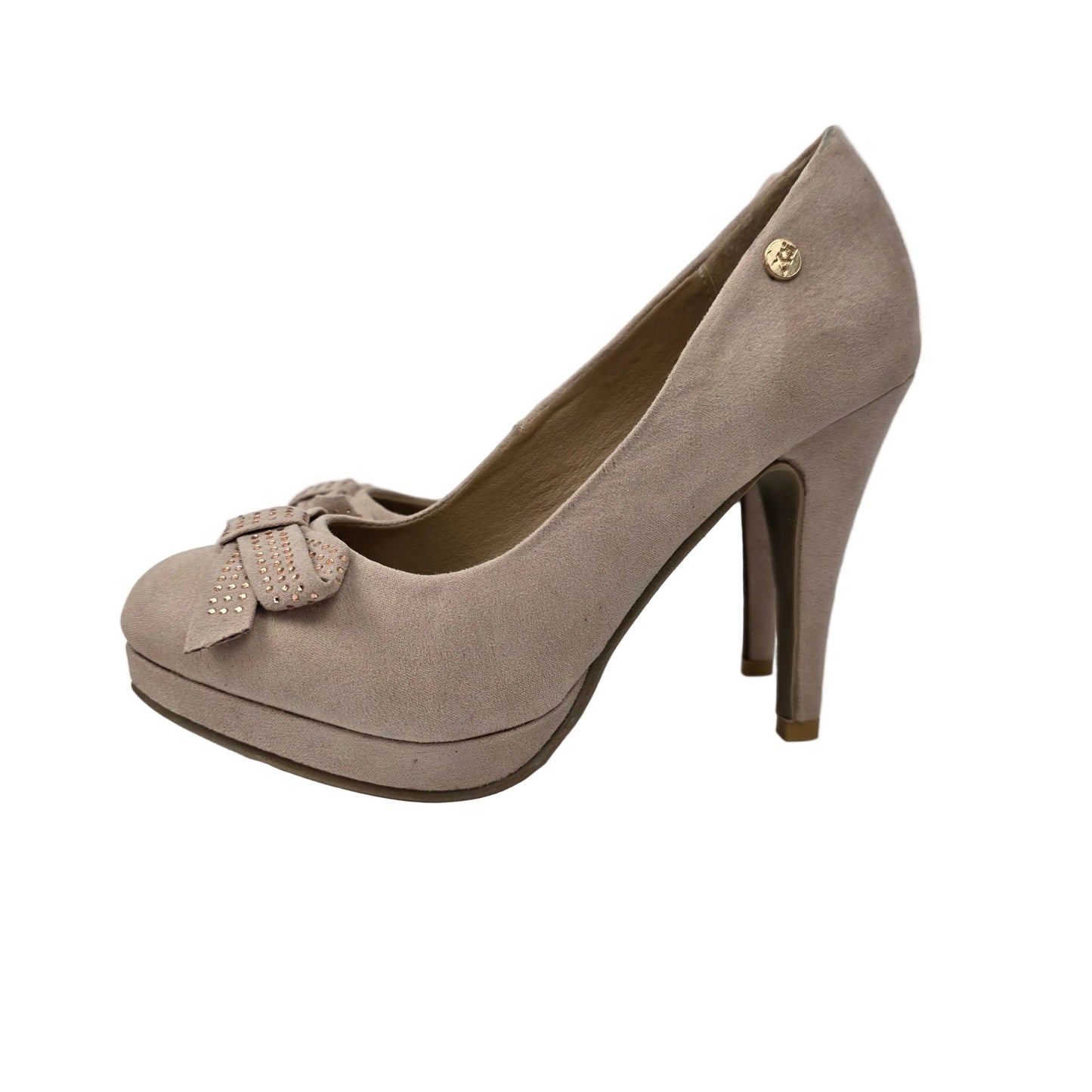 Zapatos de Salón Xti de Antelina Nude Rosa con Lazo de Pedrería y Plataforma – Pasarela Concept