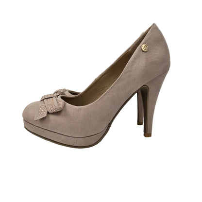 Zapatos de Salón Xti de Antelina Nude Rosa con Lazo de Pedrería y Plataforma – Pasarela Concept