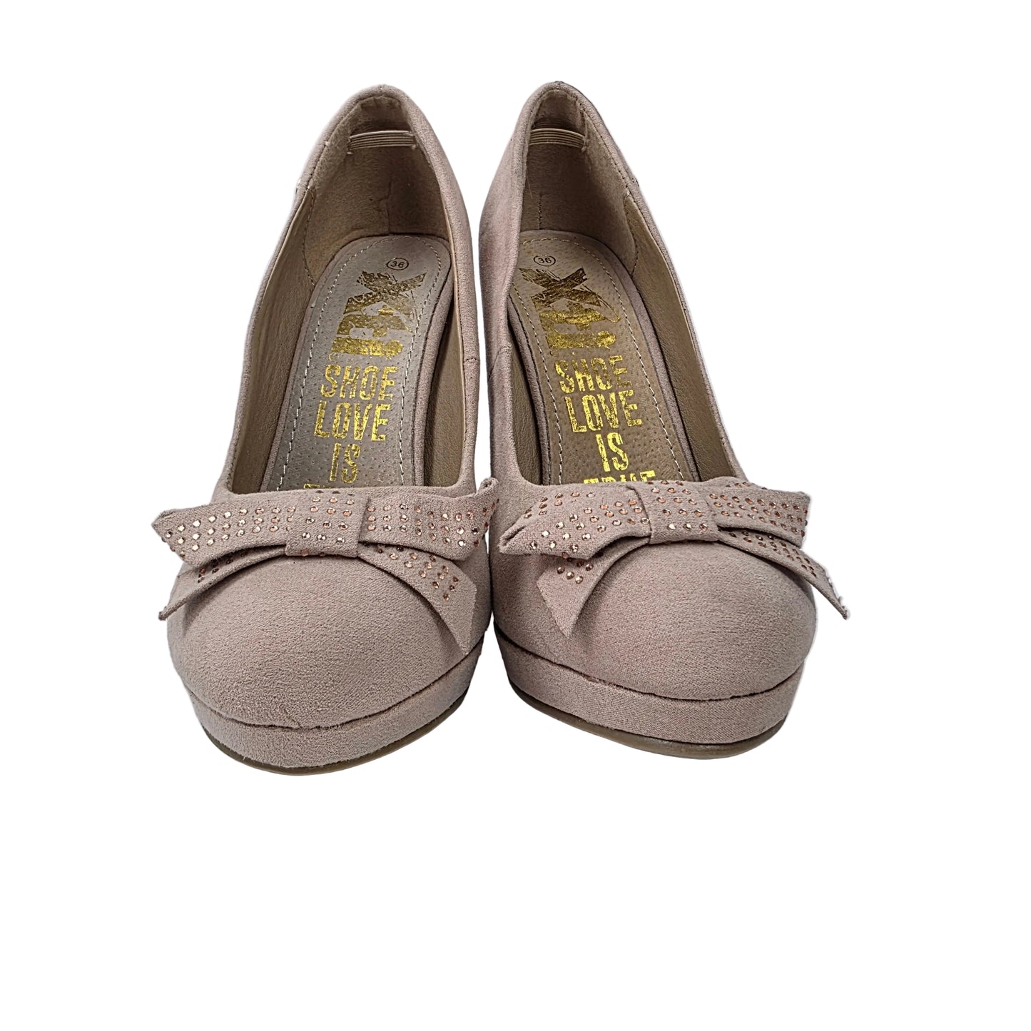 Zapatos de Salón Xti de Antelina Nude Rosa con Lazo de Pedrería y Plataforma – Pasarela Concept