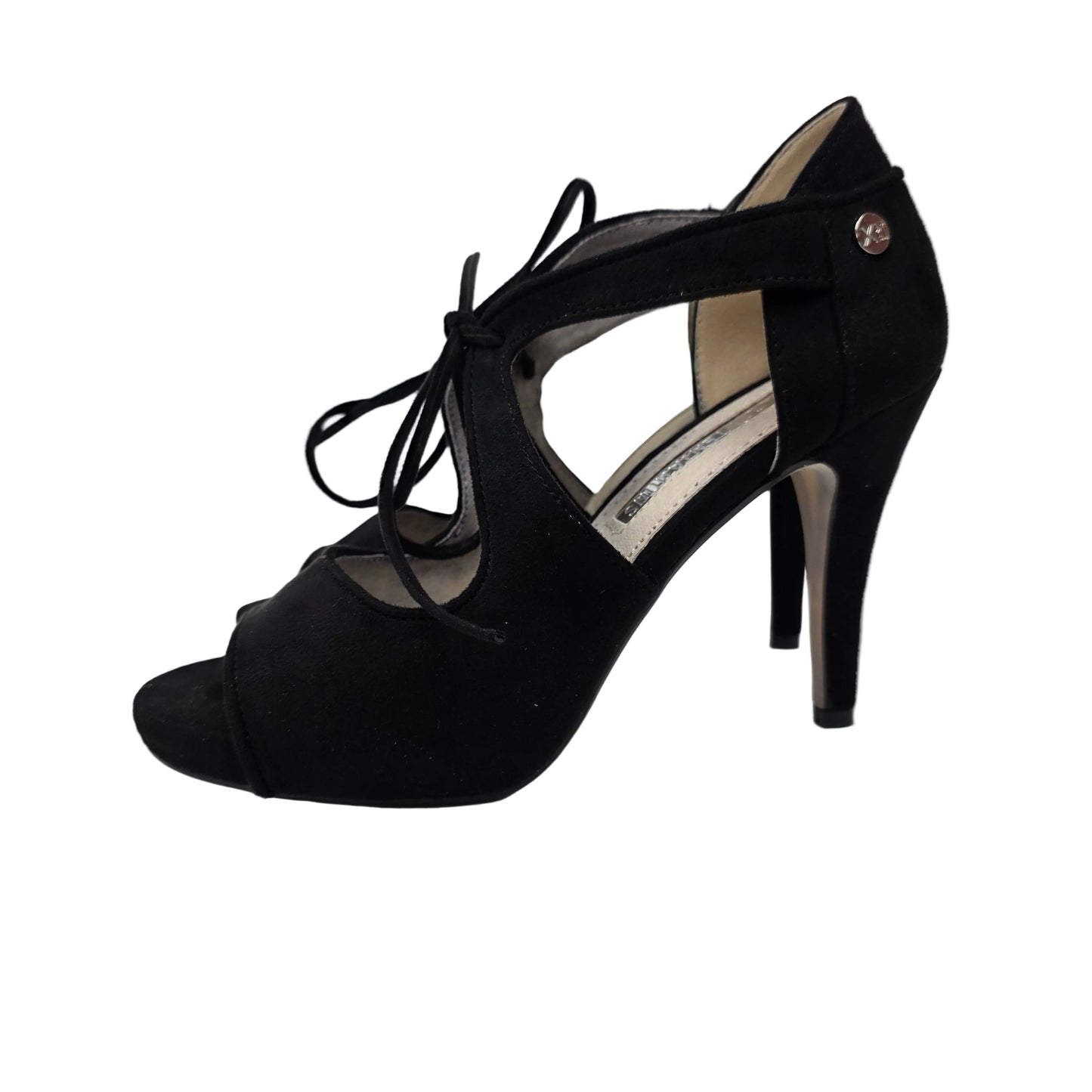 Sandalias de Fiesta Xti de Antelina Negra Abotinadas con Cordones – Pasarela Concept