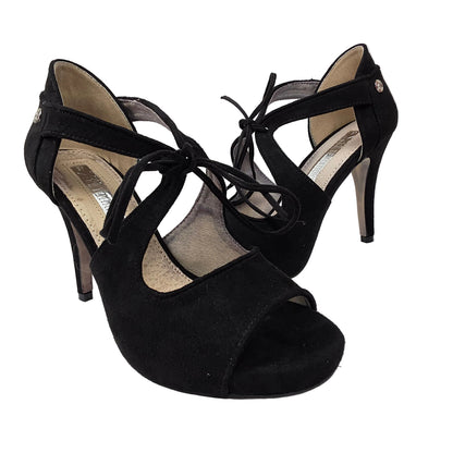 Sandalias de Fiesta Xti de Antelina Negra Abotinadas con Cordones – Pasarela Concept