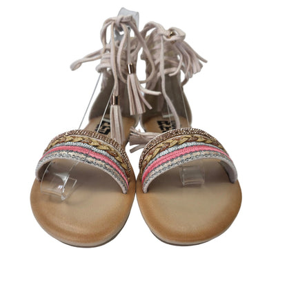 Sandalias Planas Boho con Cordoneras Refresh Nude – Pasarela Concept
