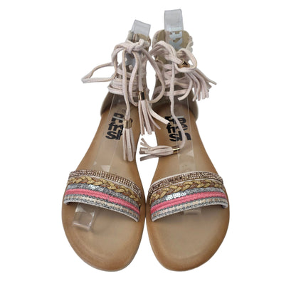 Sandalias Planas Boho con Cordoneras Refresh Nude – Pasarela Concept