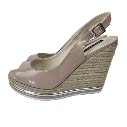 Sandalias de Cuña de Esparto Mustang Charol Nude – Pasarela Concept