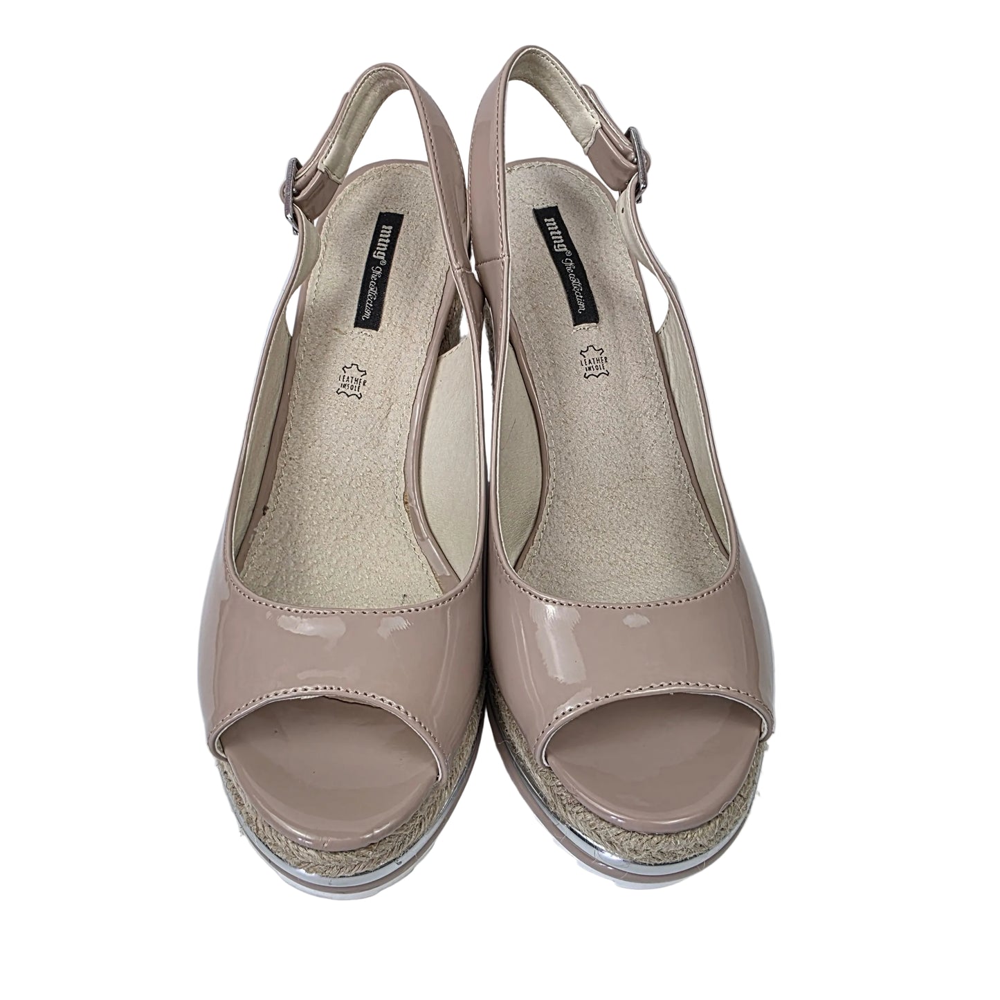 Sandalias de Cuña de Esparto Mustang Charol Nude – Pasarela Concept