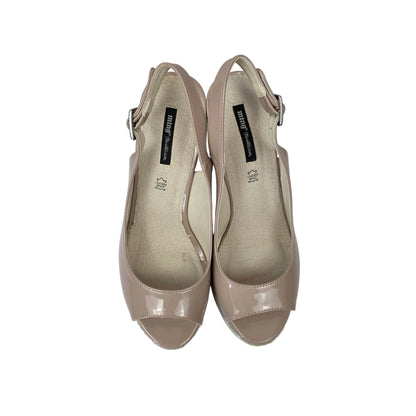 Sandalias de Cuña de Esparto Mustang Charol Nude – Pasarela Concept