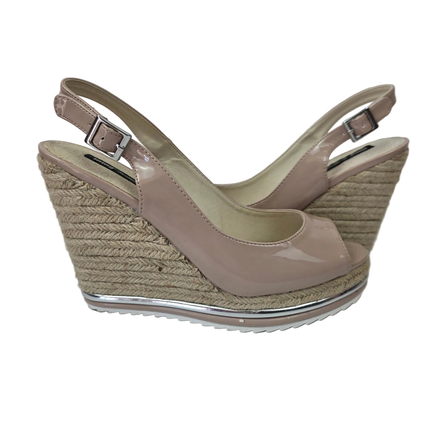 Sandalias de Cuña de Esparto Mustang Charol Nude – Pasarela Concept