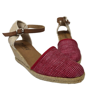 Sandalias de Cuña Media D'Ivan Texturizadas Color Rojo – Pasarela Concept