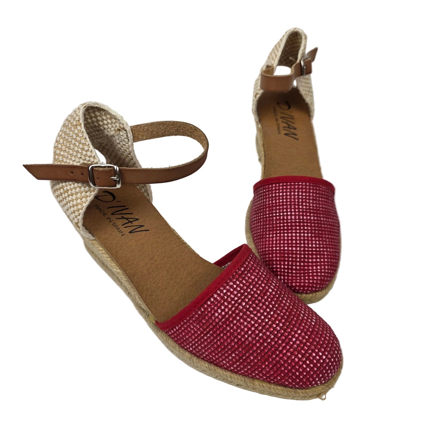 Sandalias de Cuña Media D'Ivan Texturizadas Color Rojo – Pasarela Concept