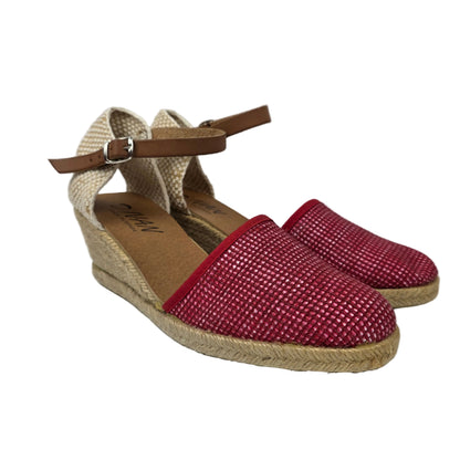 Sandalias de Cuña Media D'Ivan Texturizadas Color Rojo – Pasarela Concept