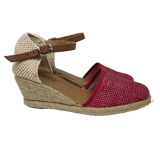 Sandalias de Cuña Media D'Ivan Texturizadas Color Rojo – Pasarela Concept