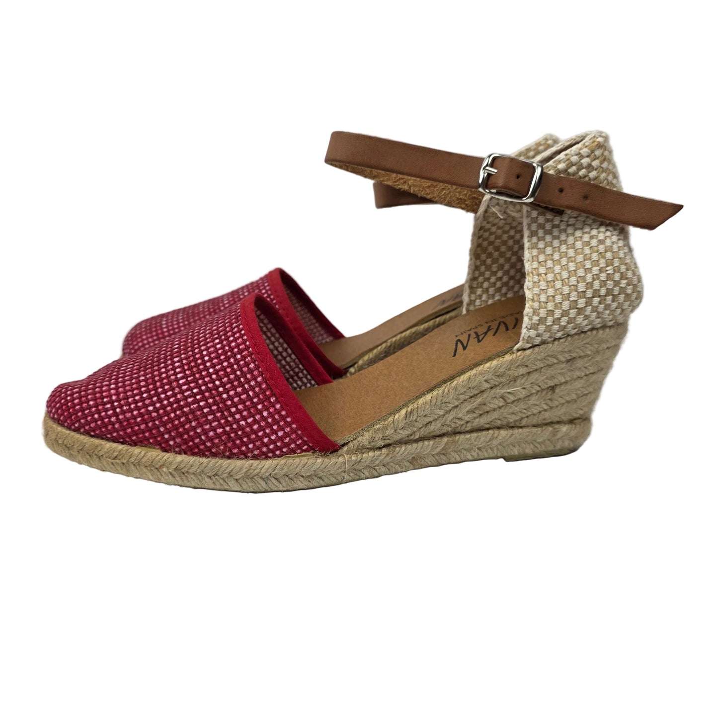 Sandalias de Cuña Media D'Ivan Texturizadas Color Rojo – Pasarela Concept