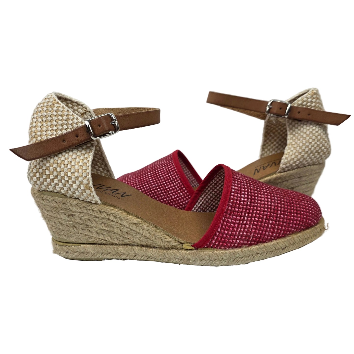 Sandalias de Cuña Media D'Ivan Texturizadas Color Rojo – Pasarela Concept