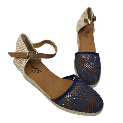 Sandalias de Cuña Media D'Ivan Caladas Color Azul Marino – Pasarela Concept