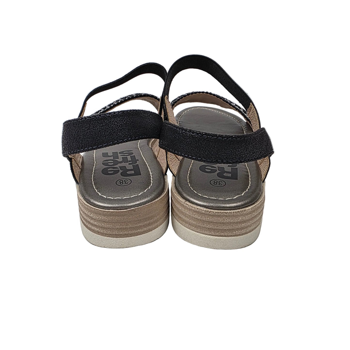 Sandalias con Elásticos y Lentejuelas Refresh Color Negro – Pasarela Concept