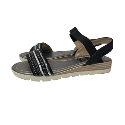 Sandalias con Elásticos y Lentejuelas Refresh Color Negro – Pasarela Concept