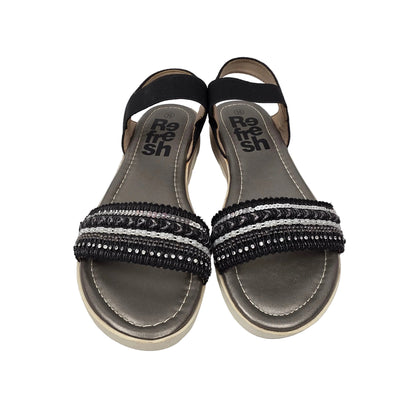 Sandalias con Elásticos y Lentejuelas Refresh Color Negro – Pasarela Concept