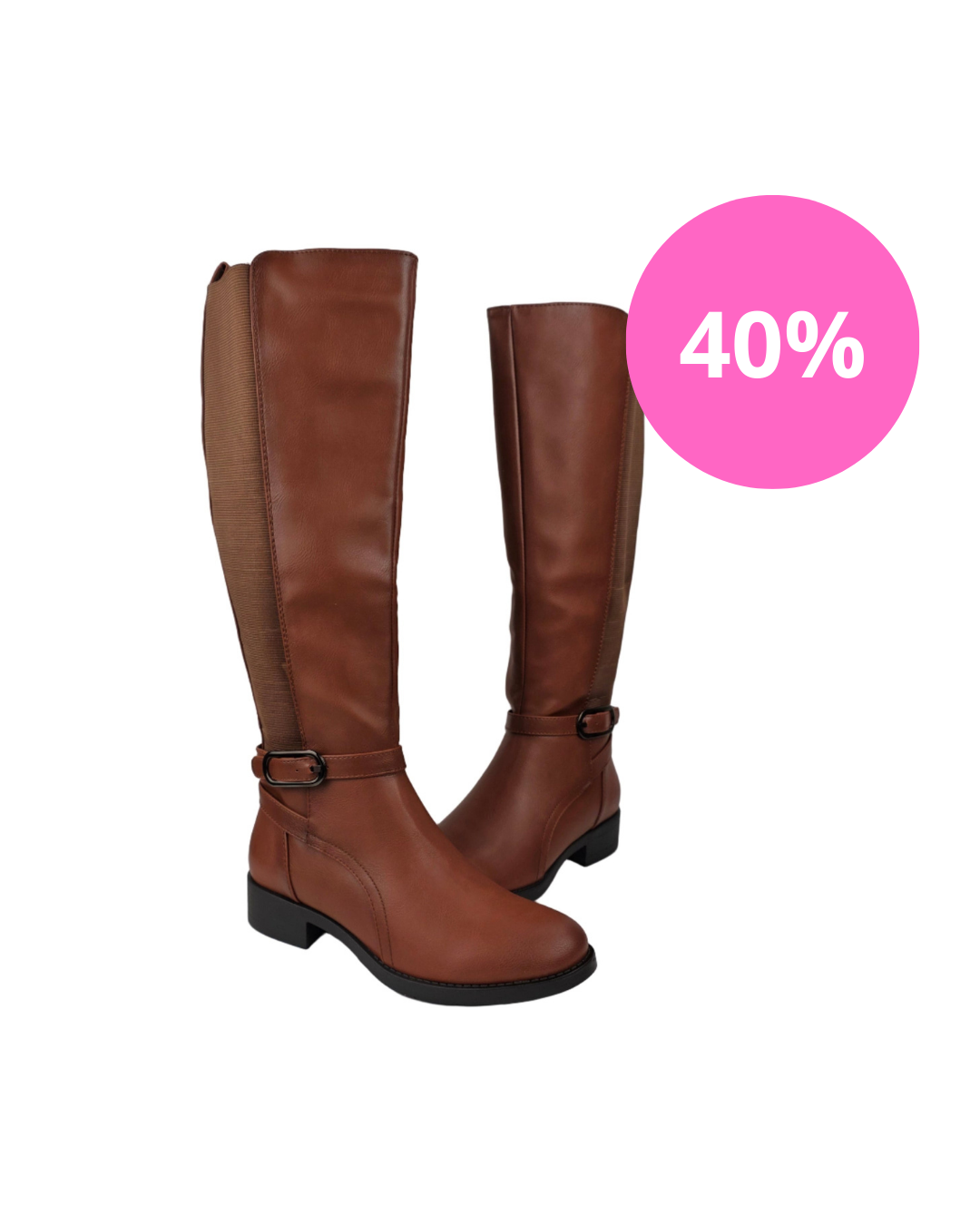 Bota Alta Hebilla Camel