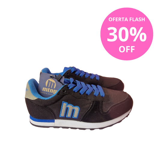Deportiva Infantil Mustang Negro/Azul