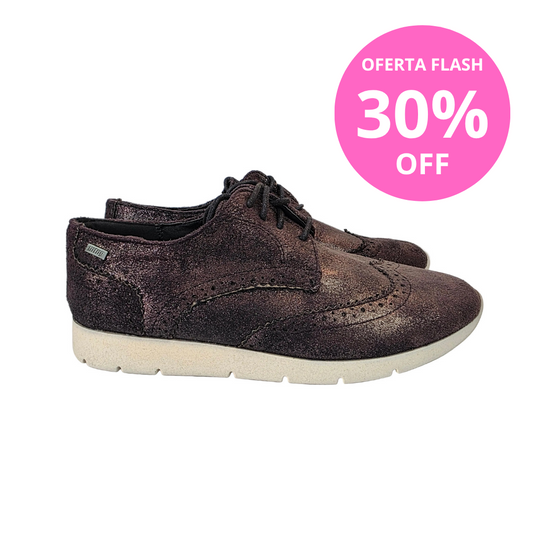 Zapato Blucher Mustang Bronce Metalizado