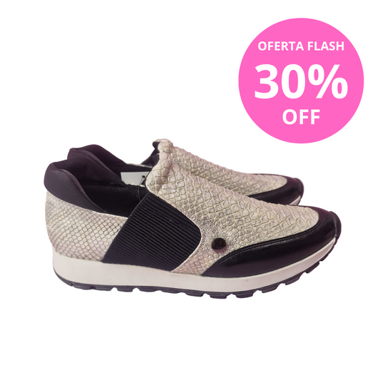 Deportiva Serpiente Metalizada Plata