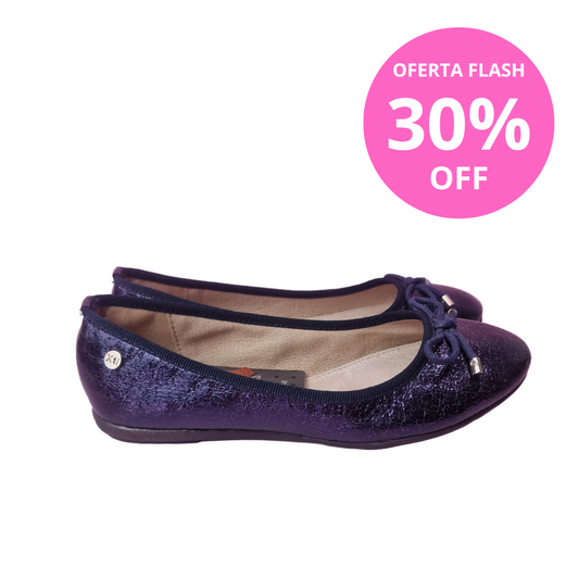 Manoletina Metalizada Navy Xti
