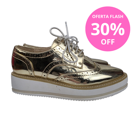 Zapato Oxford Xti Gold Mirror
