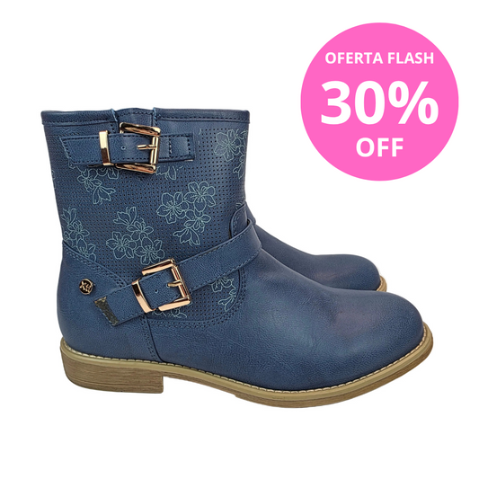 Botin Flores Azul Jeans Xti
