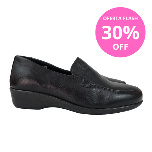 Mocasines 48 Horas de Piel Negra Confort